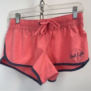 Salt Life Live Salty Salmon/Gray Board Shorts Women's Sz XS